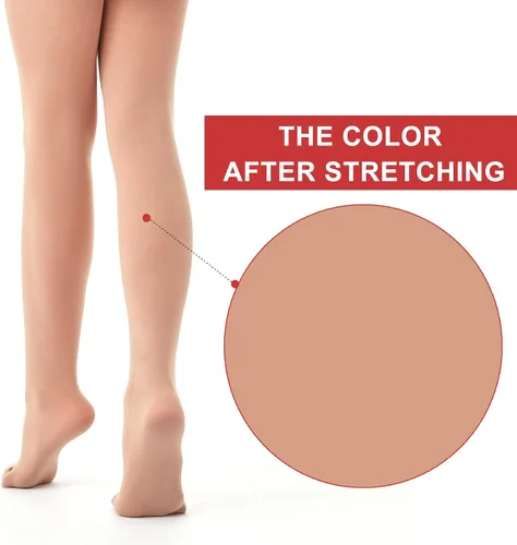 Miniatura 5 de Feisract Mallas de ballet para niña y mujer, ultra suaves, Pro Hold Stretch Footed Tight