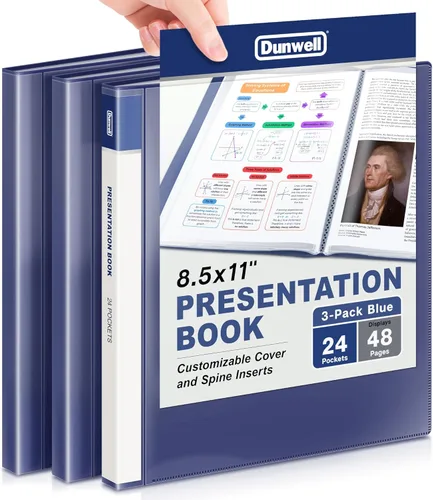 Miniatura 17 de Dunwell - Carpeta de presentación de 24 bolsillos, muestra 48 páginas, carpeta de portafolio de 8.5 x 11 pulgadas con fundas de plástico, Rubí