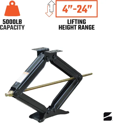 Miniatura 3 de Bastion Distribution Una nueva tijera de 61 cm con manivela Capacidad de 5000 libras Altura ajustable de 4-61 cm Revestimiento en polvo