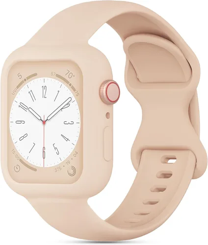 Miniatura 40 de Keebowz Funda Protectora de Silicona Compatible con Apple Watch de 38mm 40mm 41mm 42mm 44mm 45mm 46mm 49mm, Mujeres y Hombres, Correa Deportiva