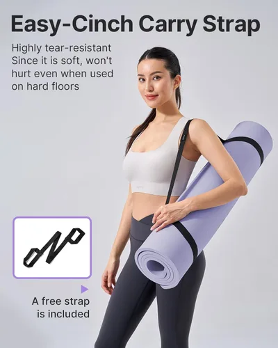 Miniatura 6 de YOTTOY Tapete de Yoga, Tapete de Yoga Extra Grueso (1/2 pulgada), Tapete Profesional de TPE para Ejercicio, Tapete de Entrenamiento Antideslizante