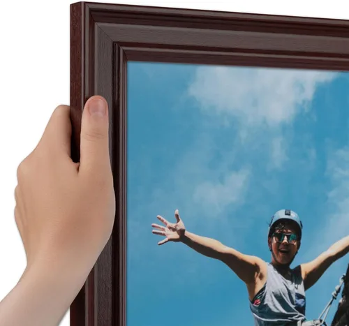 ArtToFrames Marco de fotos rojo de 4 x 37 pulgadas, este marco de póster de madera personalizado de 1.50 pulgadas es de cereza, ideal para tu arte o