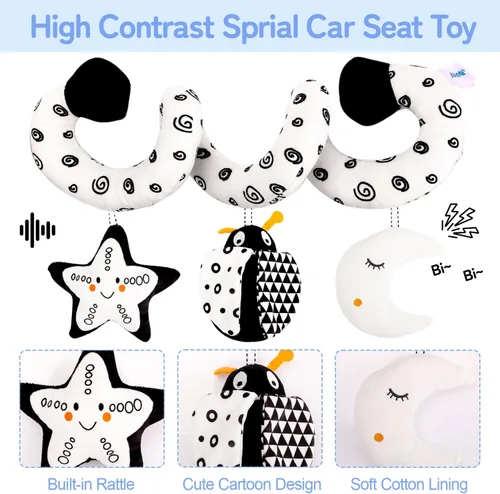 Miniatura 3 de Juguetes sensoriales para bebés de alto contraste para recién nacidos, en blanco y negro, para desarrollo cerebral de 0 a 6 a 12 meses, juguetes