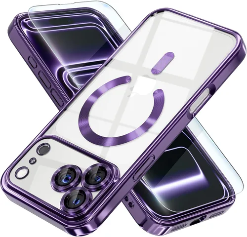 Miniatura 36 de Misea Funda magnética para iPhone 14 compatible con MagSafe [nunca amarillenta] [protección contra caídas de grado militar] protector completo