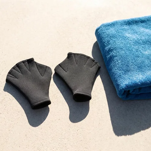 Miniatura 3 de BESPORTBLE Guantes de malla acuática para natación, entrenamiento acuático, resistencia al agua, ajuste acuático de entrenamiento acuático, palas
