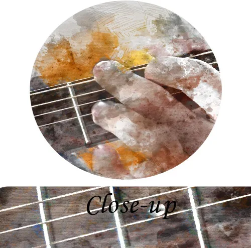 Miniatura 5 de KREATIVE ARTS Lienzo artístico con música y guitarra, 5 paneles, acuarela, pintura impresa, sobre lienzo para decoración moderna del hogar, listo