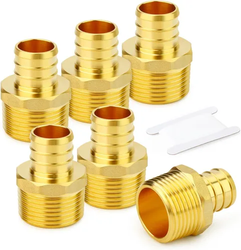 Miniatura 20 de GASHER 10 piezas sin plomo latón 1 "acoplamiento Pex, accesorios Pex de 1 pulgada para tubería Pex