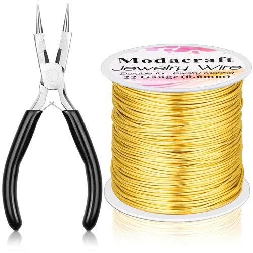 Miniatura 13 de Alambre de plata de calibre 20 para hacer joyas con alicates 4 en 1 Modacraft de 82 pies, alambre para manualidades de 0.8mm, alambre de cobre