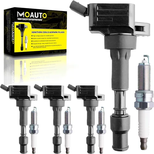Miniatura 9 de Juego de 4 bobinas de encendido 06J905110G y 4 bujías de iridio compatibles con Volkswagen Audi Beetle Golf Jetta 1.8L 2.0L L4
