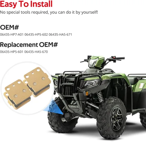 Miniatura 5 de JAVIK Pastillas de Freno Delanteras Semi-Metálicas Pro para Honda Rancher 420 Foreman 500 520 Rubicon 500 520 TRX250X TRX250EX
