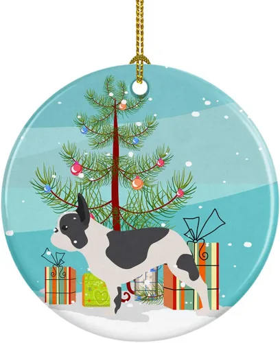 Miniatura 49 de Caroline's Treasures Bulldog inglés «Merry Christmas» adorno de cerámica para árbol de Navidad, decoración colgante para el hogar, Navidad, fiestas
