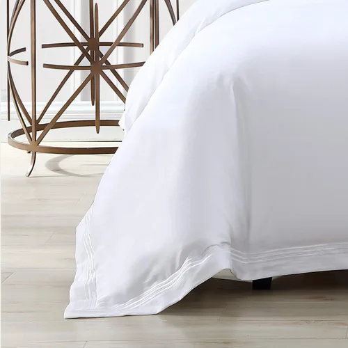 Miniatura 6 de Pure Parima Triple Luxe Sateen Hotel Collection - Juego de funda de edredón 100% algodón egipcio certificado, bordado Baratta, matrimonial/Queen