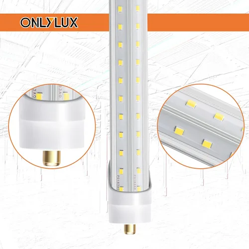 Miniatura 5 de ONLYLUX Bombillas LED de 8 pies, bombilla LED de 8 pies para tienda, 72 W, 6000 K, 10000 lm, súper brillante, luces T8 T10 T12 en forma de V FA8