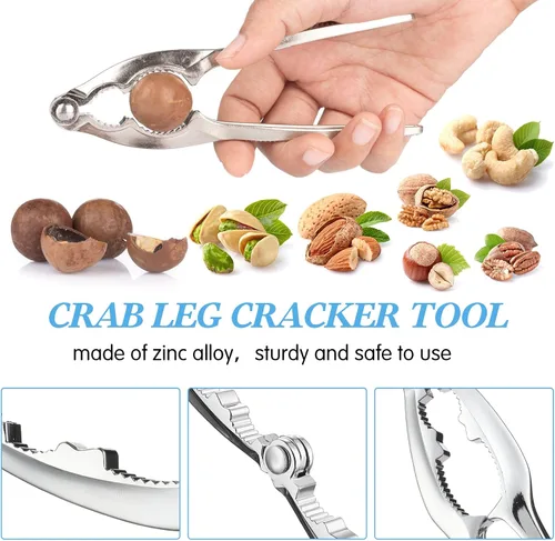 Miniatura 4 de Zhehao Juego de galletas y púas de langosta para fiestas de mariscos, suministros para cenas, herramienta de patas de cangrejo de acero inoxidable