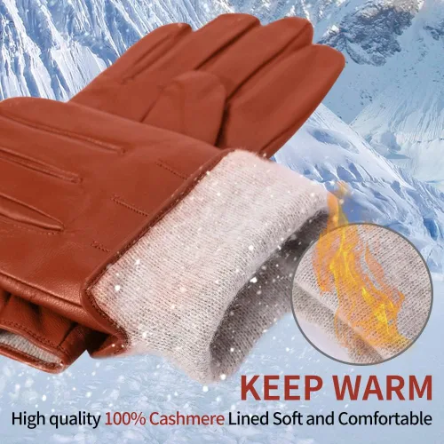 Miniatura 4 de Guantes de piel de cordero de napa de lujo para hombre