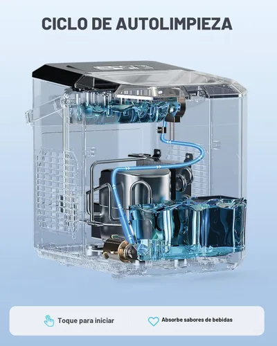 Miniatura 10 de Silonn - Máquina de hielo para encimera, máquina de hielo portátil con asa de transporte, máquinas de hielo autolimpiables con cesta y cuchara, 9