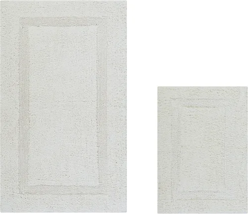 Miniatura 35 de Better Trends Alfombra de Inodoro en Forma de U Cubierta de Asiento de Inodoro de Lujo 100% Algodón Absorbente de Agua, Cubierta de Tapa Reversible