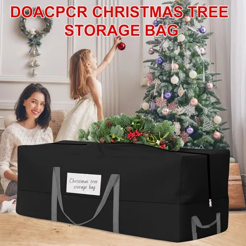 Miniatura 4 de Bolsa de almacenamiento para árbol de Navidad, se adapta a árboles artificiales de hasta 8 pies de altura, bolsa de árbol de Navidad resistente