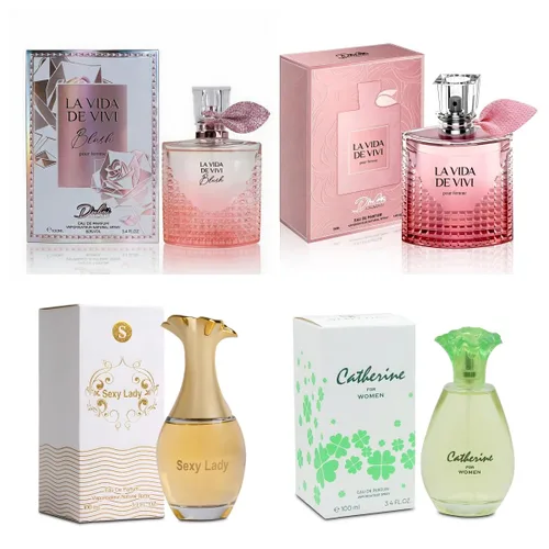 Miniatura 12 de A CENTER Juego de 4 perfumes para mujer – Set de regalo de fragancia floral con vainilla, almizcle y cítricos Eau De Pafume 3.5 onzas líquidas