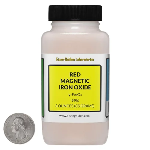 Miniatura 9 de Óxido de hierro magnético rojo [y-Fe2O3] 99% USP polvo de grado alimenticio 12 onzas en 4 botellas