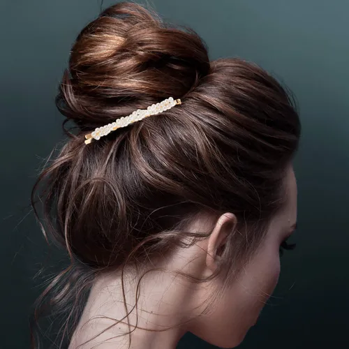 Miniatura 5 de Yaomiao Juego de 17 horquillas doradas geométricas para el cabello, pasadores de metal dorado, joyería decorativa, accesorios para mujeres, bodas