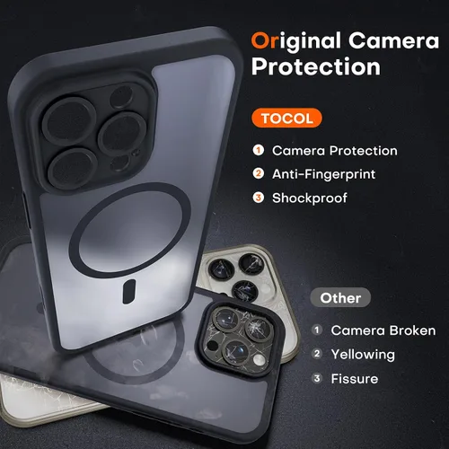 Miniatura 458 de TOCOL Funda para iPhone 11, compatible con Magsafe, protección completa de cámara, imanes integrados, protección contra caídas, funda translúcida