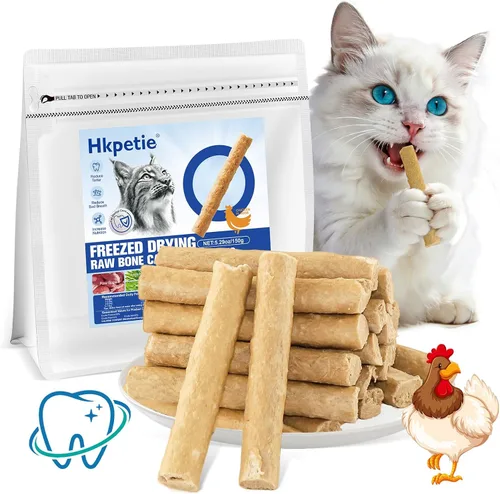 Miniatura 11 de Palitos de masticación para gatos liofilizados de 1.06 oz, sabor a pollo, golosinas dentales para gatos para refrescar el aliento y reducir
