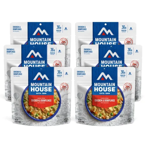 Mountain House Pollo y albóndigas liofilizados para mochileros y campamentos | Paquete de 6