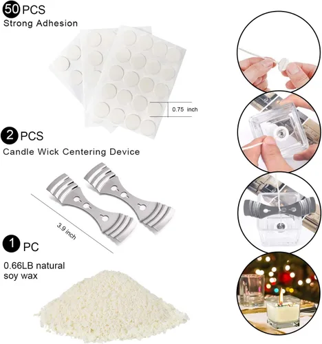 Miniatura 4 de Kit de Fabricación de Velas, Herramientas para Hacer tus Propias Velas de Cera de Soya, Incluye Olla para Derretir Cera, Mechas, Adhesivos