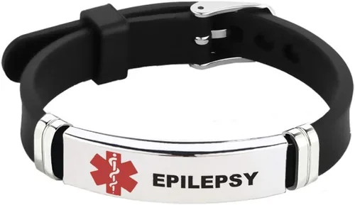 Miniatura 33 de TGLS Pulsera de identificación de alerta médica roja para mujeres y hombres de emergencia de primeros auxilios de alerta sanitaria grabada con láser