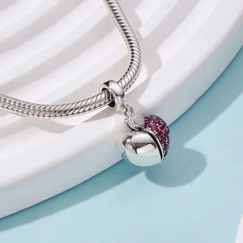 Miniatura 4 de SOUKISS Abalorios colgantes de plata de ley 925 con diseño de corazón de amor para Pandora, pulsera y collar