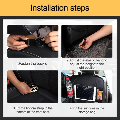 Miniatura 5 de Organizador de respaldo de asiento de automóvil, impermeable y duradero con soporte de mesa de 10 pulgadas, 9 bolsillos de almacenamiento