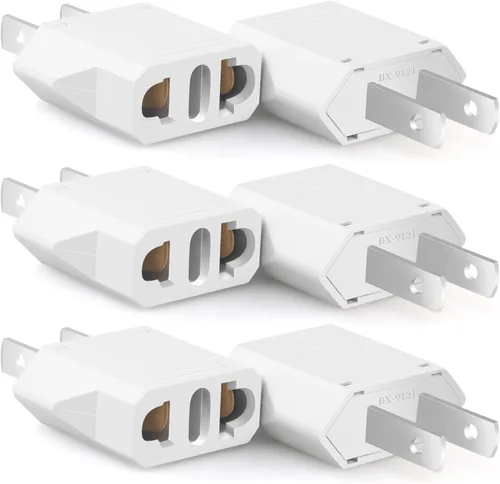 Miniatura 12 de Paquete de 10 adaptadores de enchufe europeo a estadounidense, adaptador de enchufe de viaje estadounidense, enchufe adaptador de 220 V a 110 V