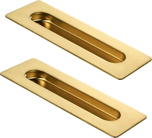 Miniatura 10 de HOMOTEK Paquete de 4 tiradores de puerta corrediza empotrados de 5.91 pulgadas para puertas corredizas de granero, cajón de gabinete, tamaño pequeño