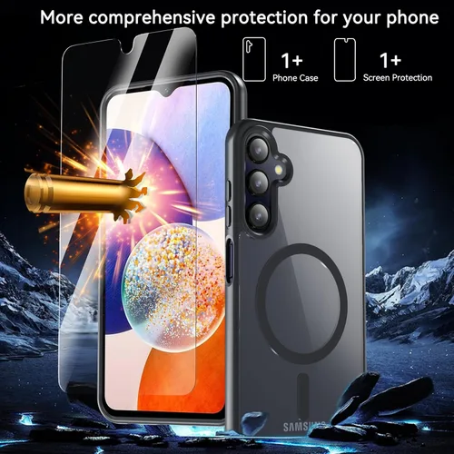 Miniatura 4 de Funda magnética para Samsung Galaxy A15, Samsung A15 5G con protector de pantalla, [protección contra caídas de grado militar] Funda protectora