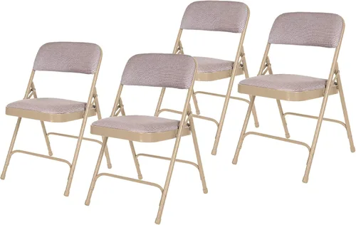 OEF Furnishings Serie OEF2200 - Sillas plegables de doble bisagra acolchadas de tela de alta calidad para servicio pesado (paquete de 4, beige