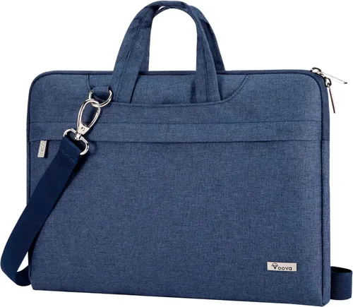 Miniatura 11 de Voova - Bolso de hombro para laptop de 14, 15, 15.6, 17, y 17.3 pulgadas, funda de transporte, maletín cruzado con correa Negro