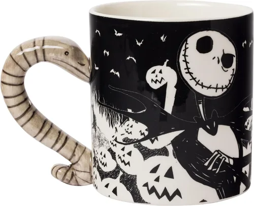 Miniatura 13 de Silver Buffalo Disney Tim Burton's Nightmare Before Christmas Jack and Zero - Taza de cerámica cónica, 14 onzas Jack and Zero (14 onzas)