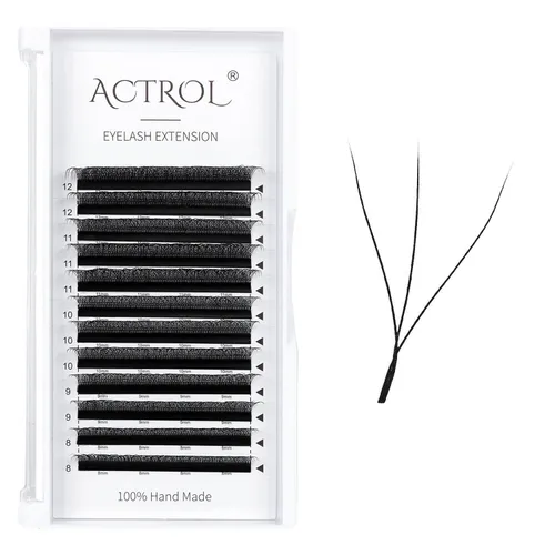 Miniatura 9 de Extensiones de pestañas 4D W, color negro, 0.003 in, rizo D, 0.315 in, volumen individual, YY, extensiones de pestañas en forma de W, fáciles