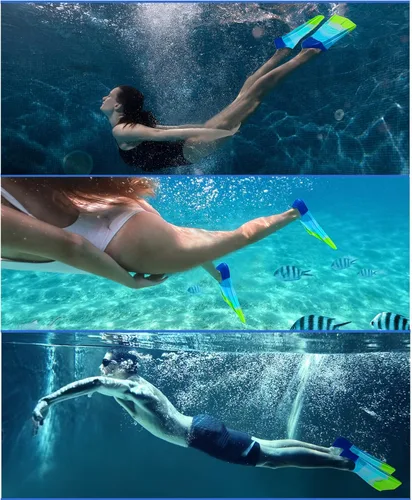 Miniatura 6 de Aletas de natación para niños, aletas cortas para jóvenes, aletas de entrenamiento de natación para natación de regazo, para niños y niñas Arco