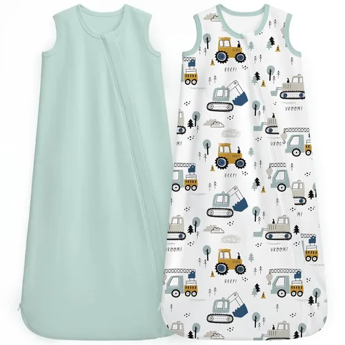 Miniatura 8 de Unnivoll - Saco de dormir para bebé de 18 a 24 meses, paquete de 3 unidades, 100 % de algodón, ligero, con un TOG de 0.5, manta portátil para bebé