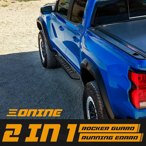 Miniatura 3 de ONINE Tubular - Estribo negro texturizado de 7 pulgadas, ajuste personalizado, para Chevy Colorado/GMC Canyon Crew Cab 2015-2026, barra Nerf
