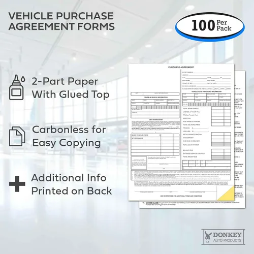 Miniatura 4 de Formularios de acuerdo de compra de vehículos (2 partes) (100 por paquete)