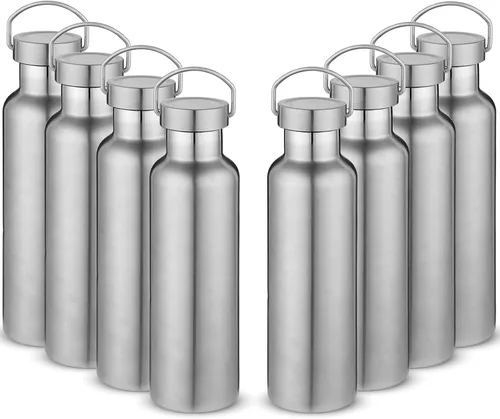 Miniatura 33 de Volhoply 24 onzas Botella de agua aislada con boca estándar con tapa de combinación de plástico y acero inoxidable, botellas de agua de 304 18/8