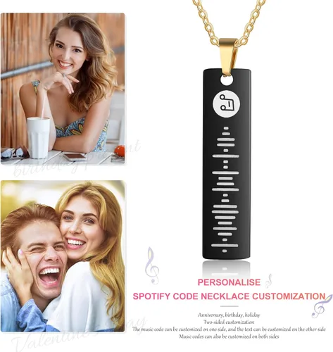 Miniatura 4 de ALBERTBAND Regalos de Navidad, collar de Spotify personalizado con música personalizada para mujer, collar de código de Spotify personalizado