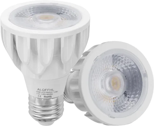 Bombilla LED PAR20 de 12 W, luz de inundación estrecha empotrada, lámpara de punto COB regulable (equivalente a halógeno de 100 W), base media E26,