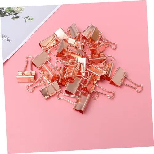 Miniatura 4 de Tofficu Clip para carpeta, 24 unidades, clips de archivo, clips de carpeta de papel, clips de carpeta de oficina, clip de carpeta Elliot de oro rosa