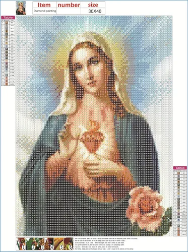 Miniatura 3 de Kit de pintura de diamantes 5D por números, serie religiosa, taladro completo, pinturas de diamantes cristianos, manualidades, pinturas de gemas