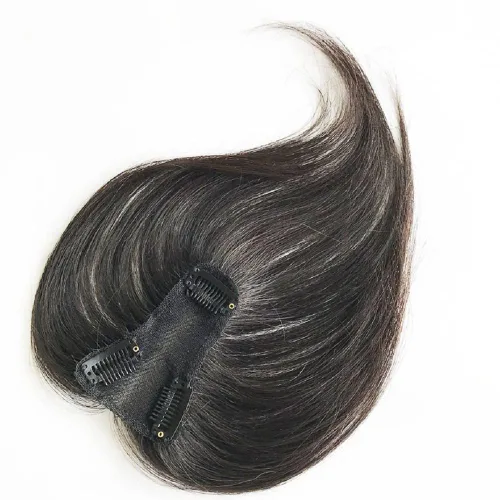 Miniatura 8 de Toppers de cabello humano real de 2.8x3.9 in para mujer, clips finos en encaje suizo para cubrir cabello calvo o blanco, 10 pulgadas