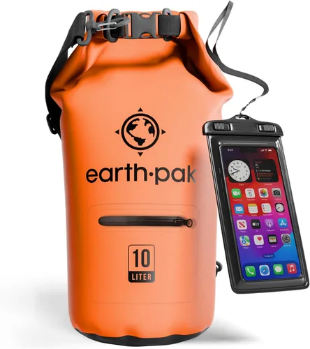 Miniatura 42 de Earth Pak Bolsa seca impermeable con bolsillo con cremallera, mochila impermeable para mantener el equipo seco Amarillo